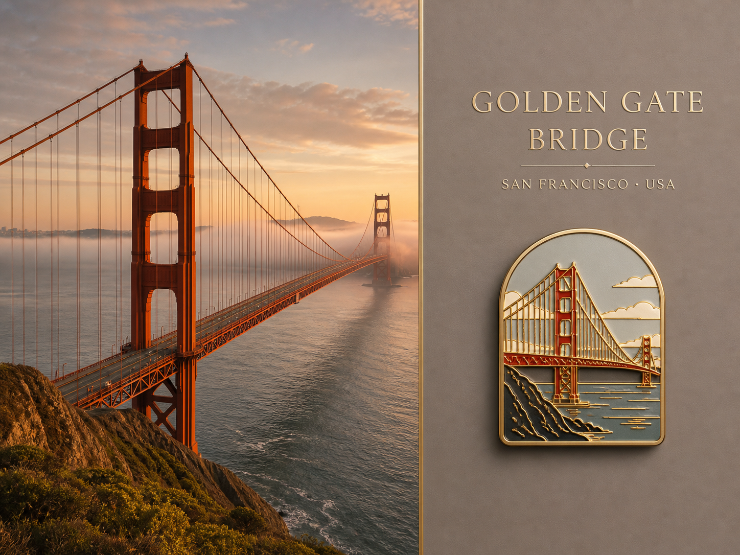 Golden Gate Bridge Walk collectible travel poster